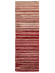 Origin Rug Collection. Red Fine Stripe Runner - Image 2 of 6