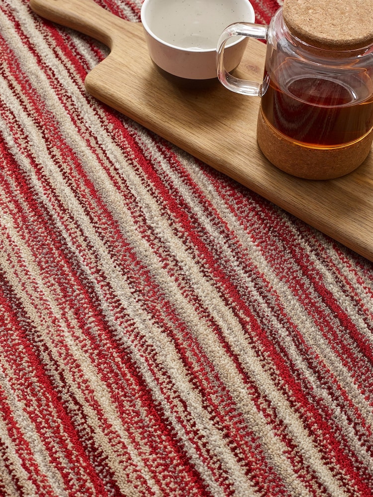 Origin Rug Collection. Red Fine Stripe Runner - Image 6 of 6