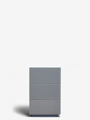 Grey Sloane Glass Collection Luxe 3 Drawer Bedside Table - Image 3 of 8