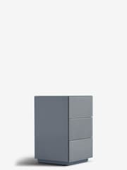 Grey Sloane Glass Collection Luxe 3 Drawer Bedside Table - Image 5 of 8
