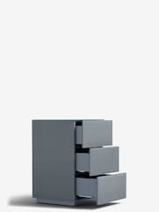 Grey Sloane Glass Collection Luxe 3 Drawer Bedside Table - Image 6 of 8