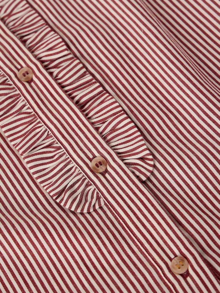 White Stuff Brown Frill Neck Shirt - Image 7 of 7