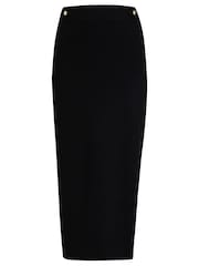 Pour Moi Black Beth Rib Knit Midi Skirt - Image 3 of 4