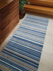 Origins Blue Beige Fine Stripe Runner - Image 1 of 5