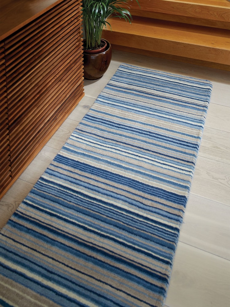 Origins Blue Beige Fine Stripe Runner - Image 1 of 5