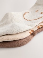 Brown/Cream Leopard Cotton Rich Cushioned Sole Ankle Socks 3 Pack - Image 3 of 3
