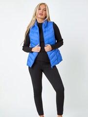 Roman Dark Blue Quilted Padded Gilet - Image 1 of 5