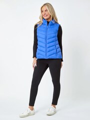 Roman Dark Blue Quilted Padded Gilet - Image 2 of 5