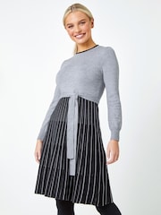 Roman Grey Knitted Fit & Flare Dress - Image 2 of 5