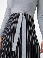 Roman Grey Knitted Fit & Flare Dress - Image 5 of 5
