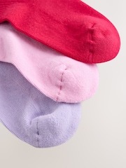 Pink Purple and Red Cotton Rich Cushioned Sole Ankle Socks 3 Pack - Image 3 of 3