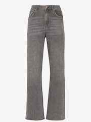 Mint Velvet Grey 100% Cotton  Washed Wide Jeans - Image 7 of 8