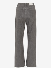 Mint Velvet Grey 100% Cotton  Washed Wide Jeans - Image 8 of 8