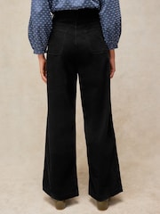 White Stuff Black Tia Cord Wide Leg Trousers - Image 3 of 6