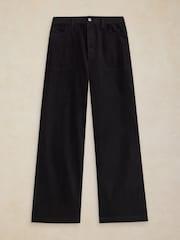 White Stuff Black Tia Cord Wide Leg Trousers - Image 5 of 6