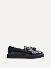 Linzi Black Gemina Platform Loafers with Tassels And Gold Detail - Image 2 of 5