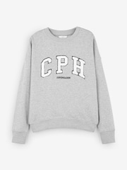 Grijs - Bouclé sweatshirt met lange mouwen en grafische slogan - Image 6 of 7