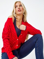 Roman Red Anchor Embroidered Cardigan - Image 1 of 5