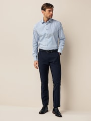 Blue Stripe Regular Fit Four Way Stretch Motionflex Shirt - Image 2 of 8