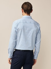 Blue Stripe Regular Fit Four Way Stretch Motionflex Shirt - Image 3 of 8