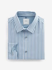 Blue Stripe Regular Fit Four Way Stretch Motionflex Shirt - Image 6 of 8
