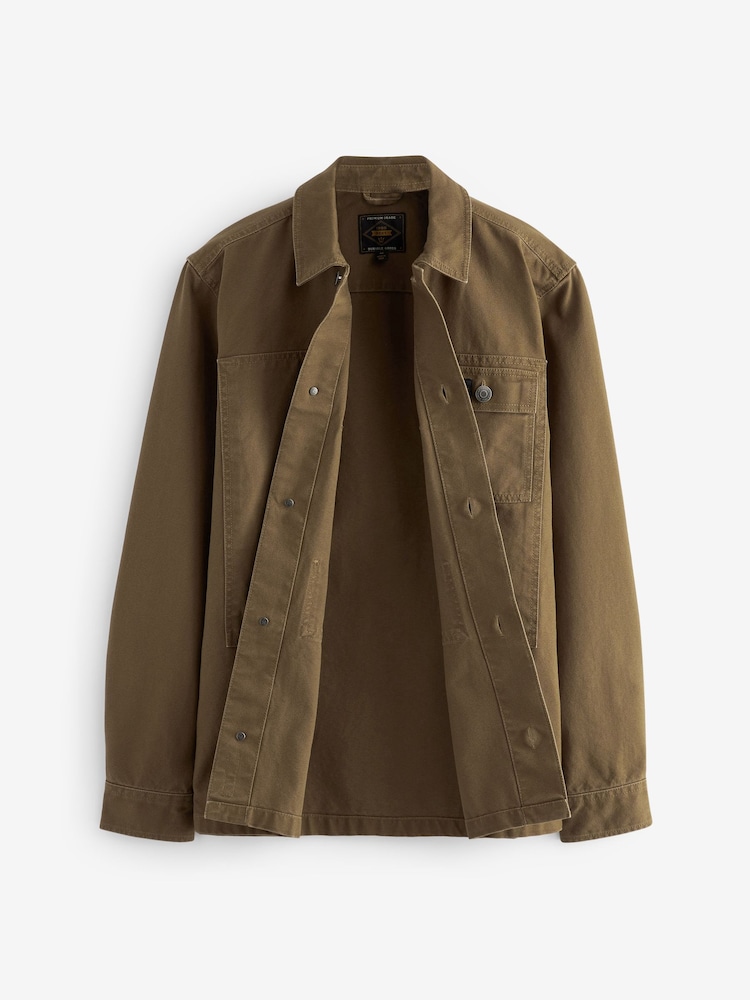 Tan Canvas Utility Shacket Overshirt - Image 10 of 11