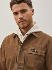 Tan Canvas Utility Shacket Overshirt - Image 5 of 11