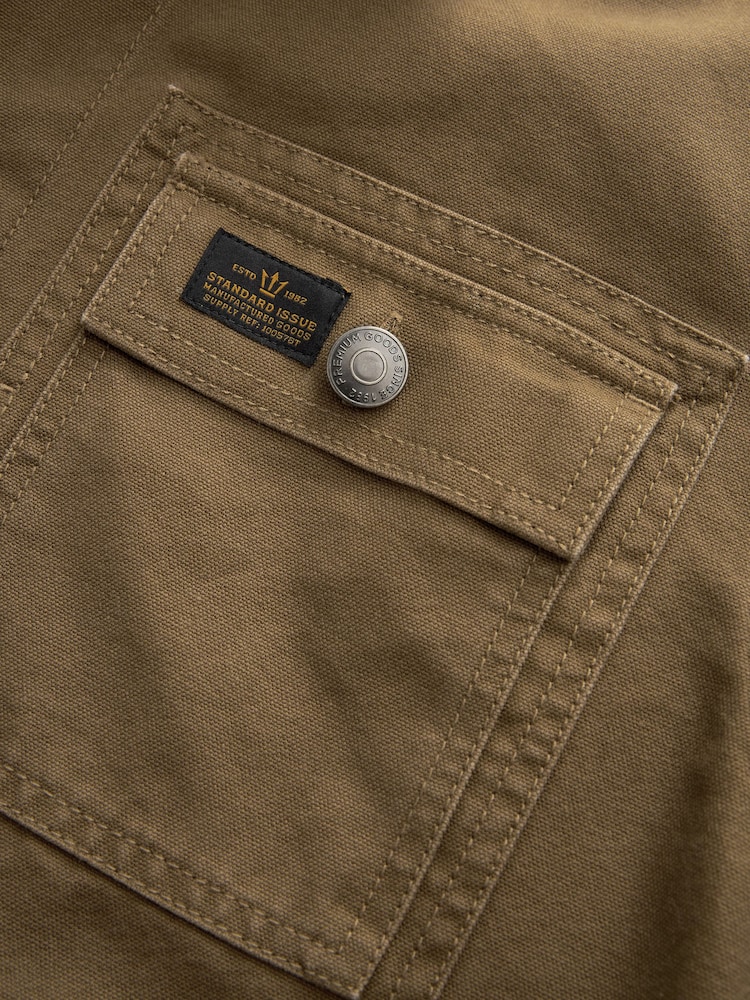 Tan Canvas Utility Shacket Overshirt - Image 7 of 11