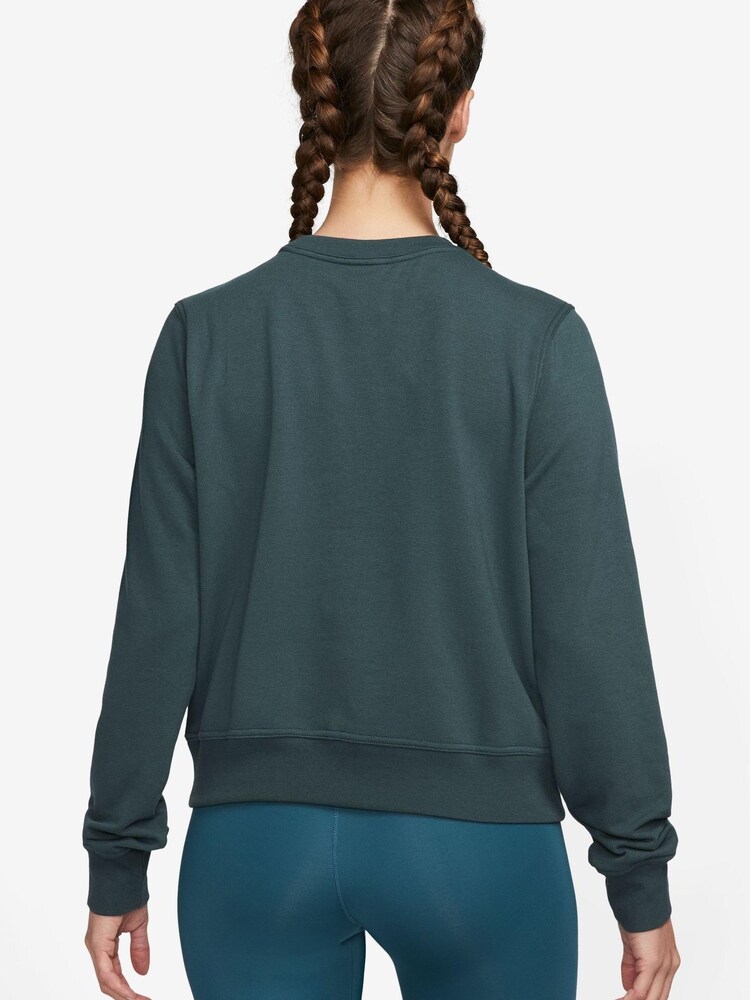 Nike Dark Green Dri-FIT One Long-Sleeved Crew-Neck Top - Image 2 of 3