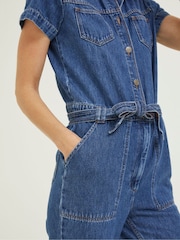FatFace Blue Imogen Short Sleeve Boilersuit - Image 5 of 6