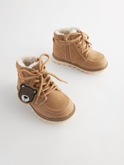 Tan Brown Bear Apron Front Boots With Zip Fastening - Image 1 of 5