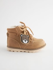 Tan Brown Bear Apron Front Boots With Zip Fastening - Image 2 of 5