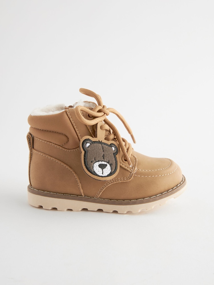 Tan Brown Bear Apron Front Boots With Zip Fastening - Image 2 of 5