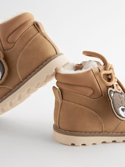 Tan Brown Bear Apron Front Boots With Zip Fastening - Image 3 of 5
