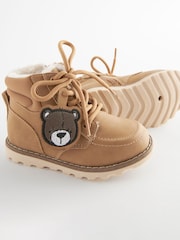 Tan Brown Bear Apron Front Boots With Zip Fastening - Image 4 of 5