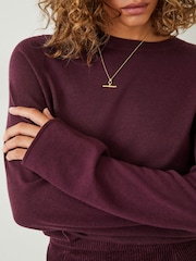 Hush Purple Lara Fine Knit Jumper - Image 4 of 5