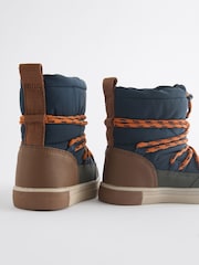Navy/Khaki Thermal Thinsulate™ Lined Quilted Water Resistant Boots - Image 3 of 6