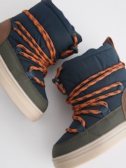 Navy/Khaki Thermal Thinsulate™ Lined Quilted Water Resistant Boots - Image 6 of 6
