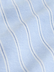 White and Blue/White Stripe - Relaxed Cotton Long Sleeve Shirt 2 Pack - 画像 6 / 6