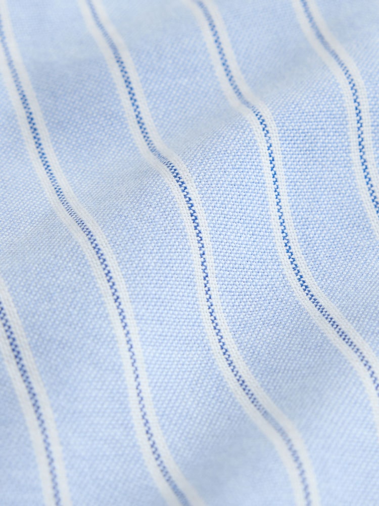 White and Blue/White Stripe - Relaxed Cotton Long Sleeve Shirt 2 Pack - 画像 6 / 6