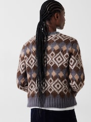 Hush Grey Tessa Fairisle Crew Jumper - Image 2 of 5