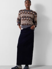 Hush Grey Tessa Fairisle Crew Jumper - Image 3 of 5