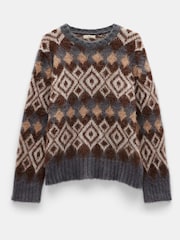 Hush Grey Tessa Fairisle Crew Jumper - Image 5 of 5