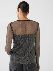 Hush Black Una Sparkle Long Sleeve Top - Image 2 of 5