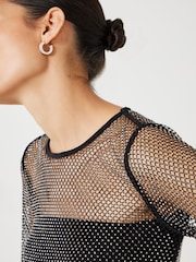 Hush Black Una Sparkle Long Sleeve Top - Image 4 of 5