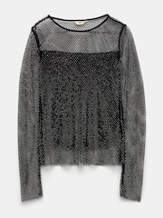 Hush Black Una Sparkle Long Sleeve Top - Image 5 of 5