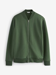Khaki Green Jersey Bomber Jacket - Image 6 of 11