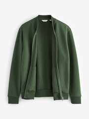 Khaki Green Jersey Bomber Jacket - Image 7 of 11