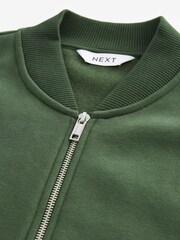 Khaki Green Jersey Bomber Jacket - Image 8 of 11