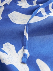 Blue/White Drawstring Waist Boy Shorts With Linen - Image 6 of 6